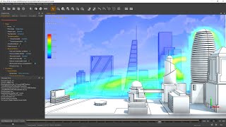 SIMULIA XFlow  Simulacion de flujo de aire en una ciudad