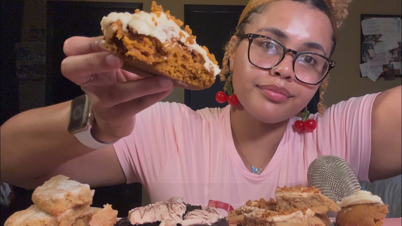 ASMR | HONEST 9/1 Crumbl Review ( Caramel Pumpkin Cake, Biscoff Ice Cream, Butter Cake)