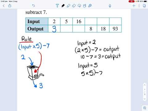 Year 7 Math - Input Output Tables (JacPlus 8.2)