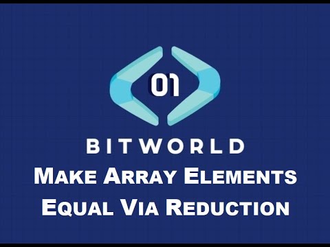Reduction Operation to Make Array Elements Equal | BITWORLD | Parixit Singh