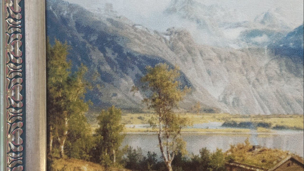 Вышивка крестом. Возвращение горы Румсдалсхорн из Ленбагета.