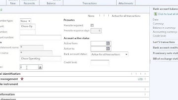 Dynamics AX 2012 - Bank Account