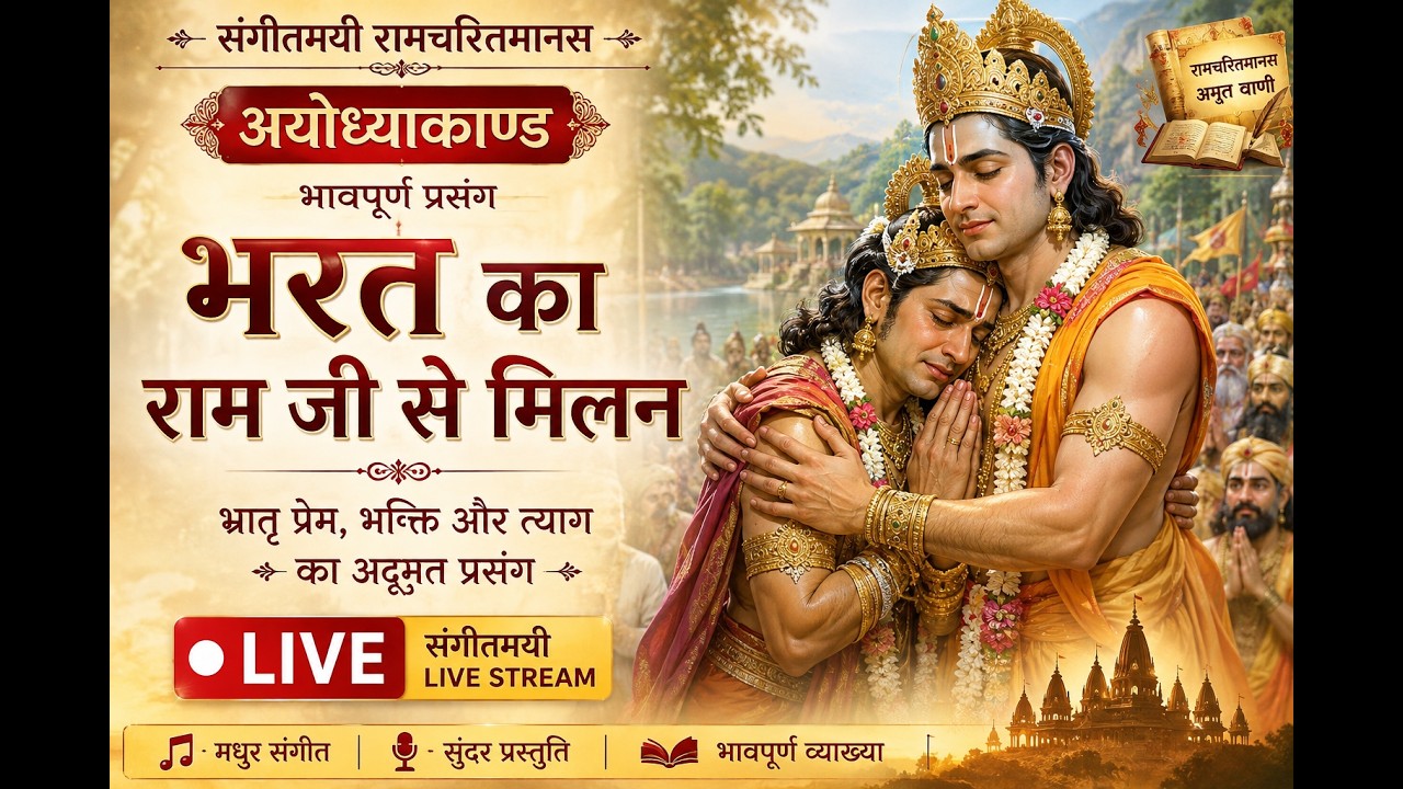 🔴 LIVE | भरत मिलाप | संगीतमयी श्रीरामचरितमानस | अयोध्याकाण्ड | Ram Charit Manas Live