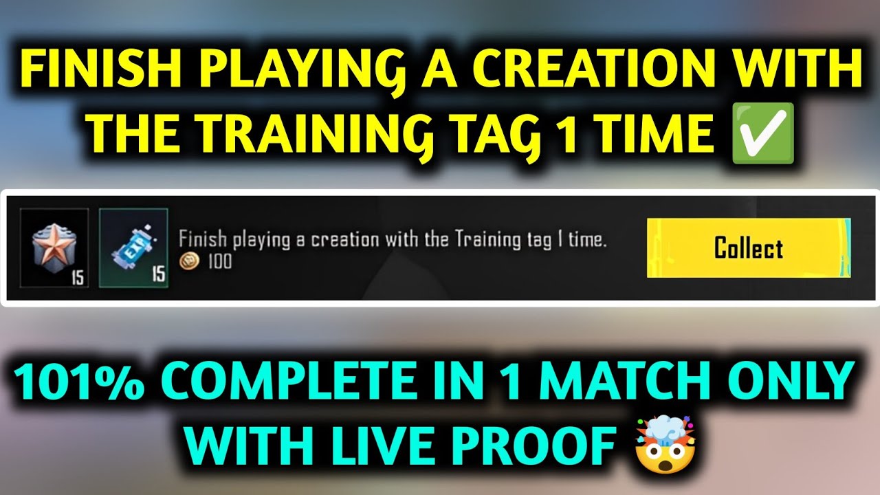 Training Tag FINISH PLAYING A CREATION WITH THE TRAINING TAG 1 TIME - YouTube