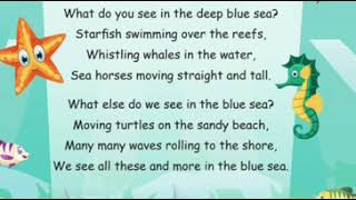 2nd STD English Poem "Wonderful Sea"