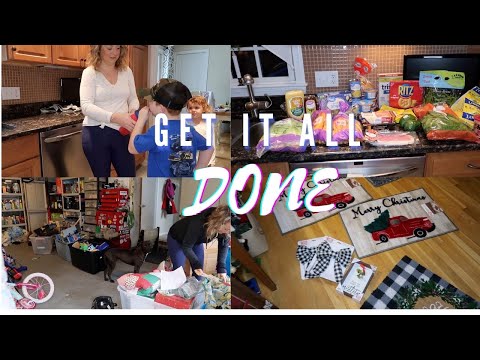 GET IT ALL DONE // CLEAN & ORGANIZE WITH ME //WALMART AND ALDI GROCERY AND CHRISTMAS DECOR HAUL