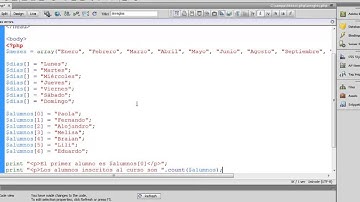 PHP uso de los arreglos, vectores o matrices