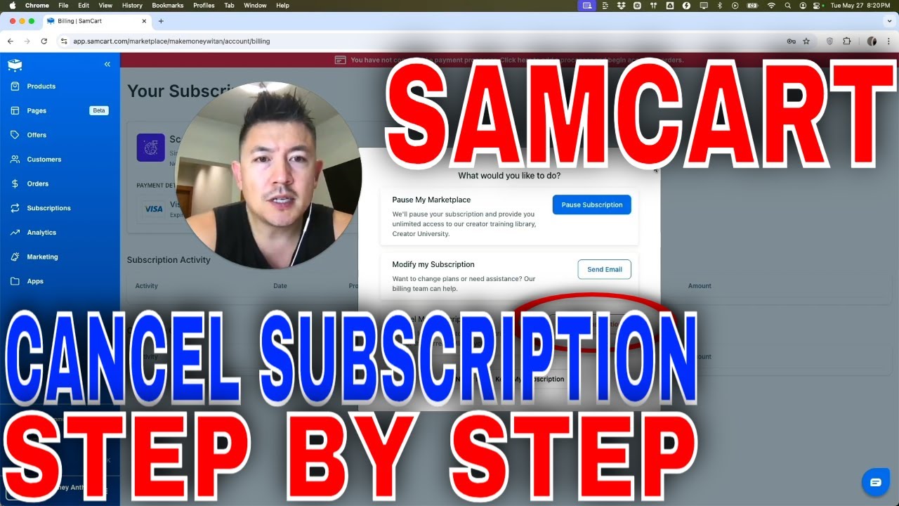✅  How To Cancel SamCart Paid Subscription🔴