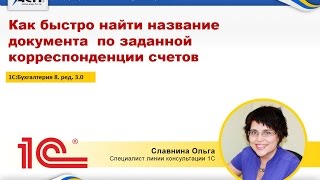 Как быстро найти название документа по заданной корреспонденции счетов (на примере 1С:Бухгалтерия) Как быстро найти название документа по заданной корреспонденции счетов (на примере 1С:Бухгалтерия)
