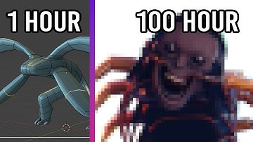 I made these MONSTERS in 1 Hour VS 100 Hours | BLENDER 3D