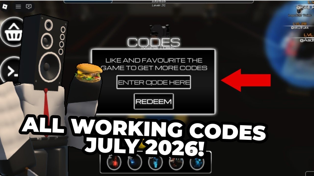 TDZ] ALL WORKING CODES JULY 2026! Toilet Defense Z (Roblox) - YouTube