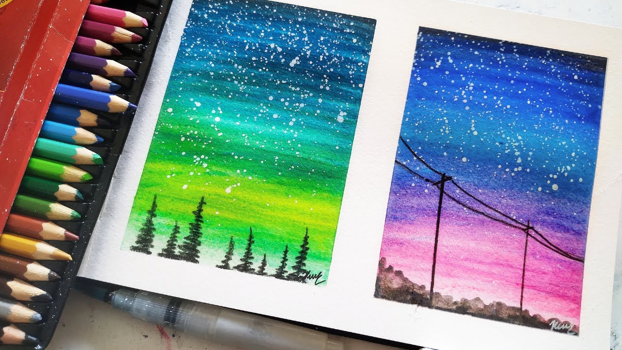 Easy Painting Ideas With Watercolor Pencils YouTube Easy Painting Ideas With Watercolor Pencils YouTube