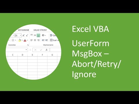 Excel UserForm MsgBox #9 - Abort/Retry/Ignore Message Box (VBA)