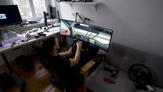 Timelapse of Sim-Lab GT1 Evo build. Fanatec DD1, Heusinkveld Ultimate, Samsung C49HG90DM 49" screen