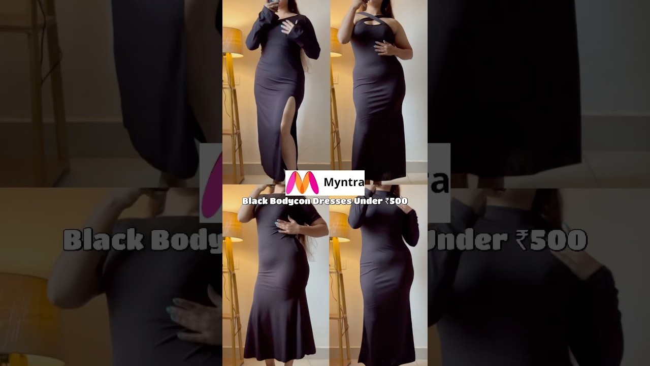Myntra Black Bodycon Dresses Under ₹500🖤