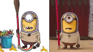 Minions monster - funny cartoon drawing meme | Minions funniest moments drawing meme ππ