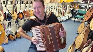 Mark playing a 2025 Serenellini Jet 78 Bass Accordion @ Hobgoblin Music Birmingham