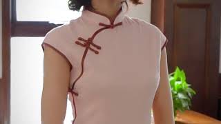 チャイナドレス サマー ワンピース フレンチスリーブ ミモレ丈 ハイスリット [qipao102]