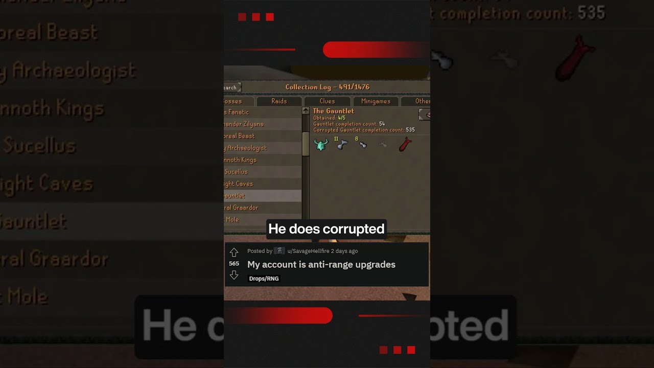The STRUGGLE At Corrupted Gauntlet Osrs Osrshorts