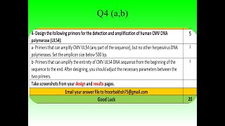 Bioinformatics Exam Review Q4