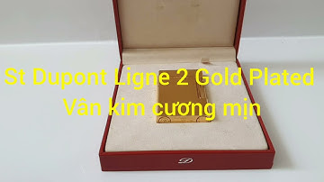 St Dupont Ligne 2 Gold Plated. Vân kim cương nhỏ mịn.