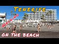 Tenerife today. Walking on the beach Troya. Spain 4K