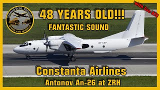 Constanta Airlines Antonov 26 at ZRH (with live ATC/landing, taxiing, start up and take off)