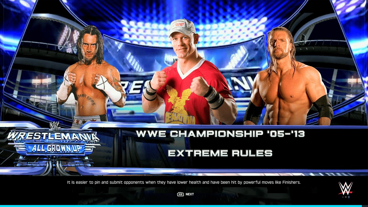 WWE 2K25 FULL MATCH - Triple H vs Cena vs Punk - Legend Difficulty Showdown