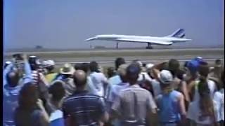 Concorde Supersonic Jet Airplane Take Off and Landing - Stock Footage
