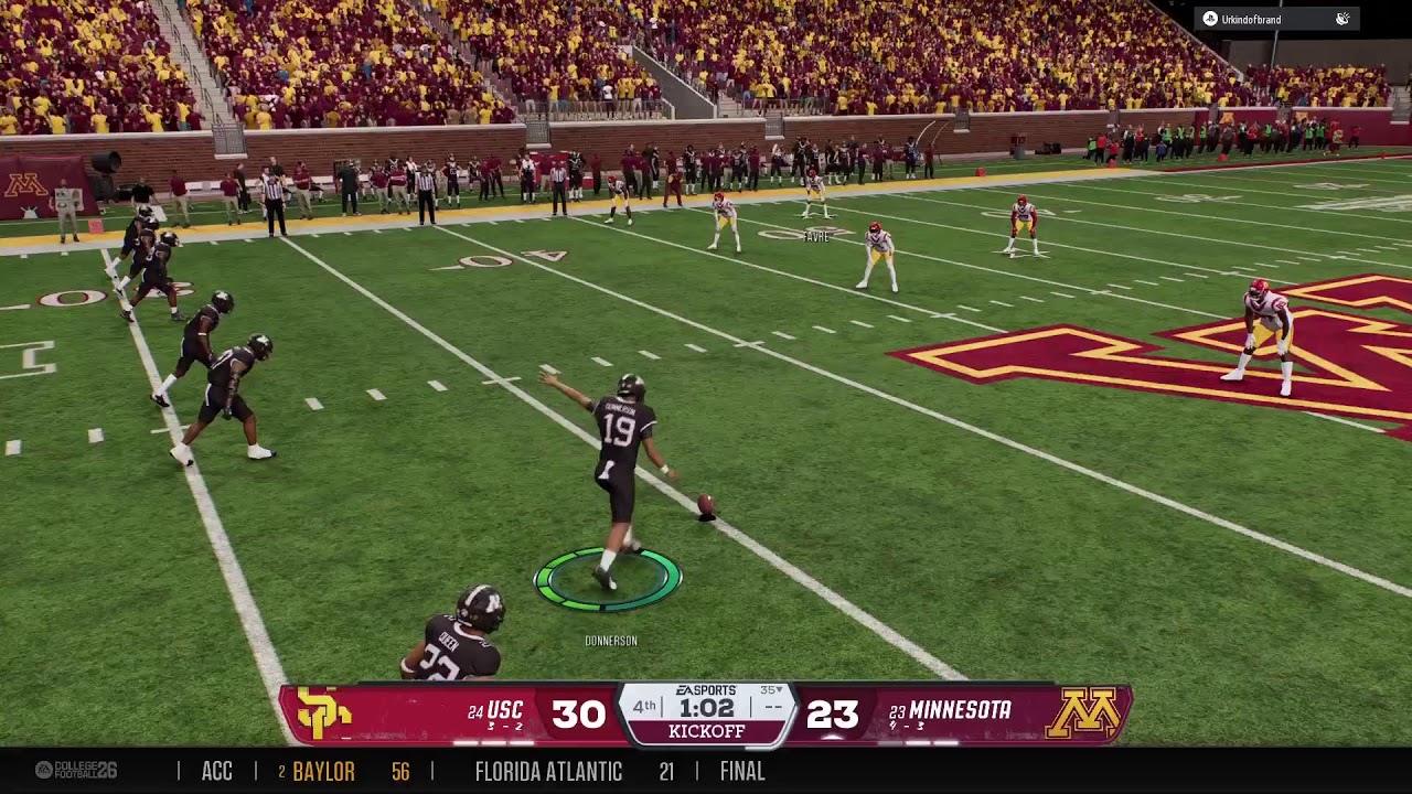 Kevo USC versus Minnesota.NCAA 26.