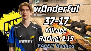 w0nderful (37-17) rt:2.15 (mirage) | FACEIT Ranked 3-stack | May 14, 2024 #cs2 #pov