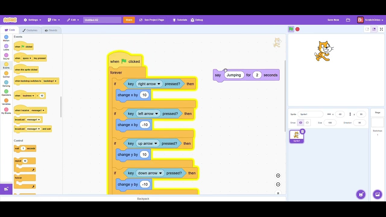 Scratch Basic stuff - YouTube