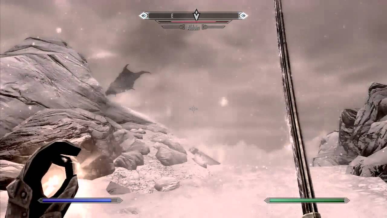 The Elder Scrolls V Skyrim First Alduin Dragon Battle YouTube