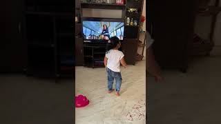 Cute Baby Breaks Tv While dancing