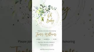 Baby shower animated video invitation template (PA-0005) Update