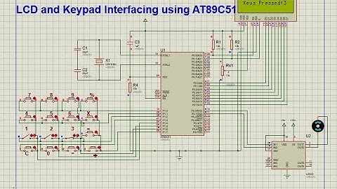 AT89C51 LCD & Keypad Interfacing with Motor Control | 8-bit Mode ALP Code & Proteus Simulation