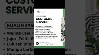 Lowongan kerja Customer service Surabaya #shorts #infolowongankerjaterbaru #lowongankerja #job