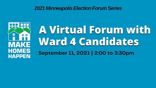 A Virtual Forum with Ward 4 Minneapolis City Council Candidates