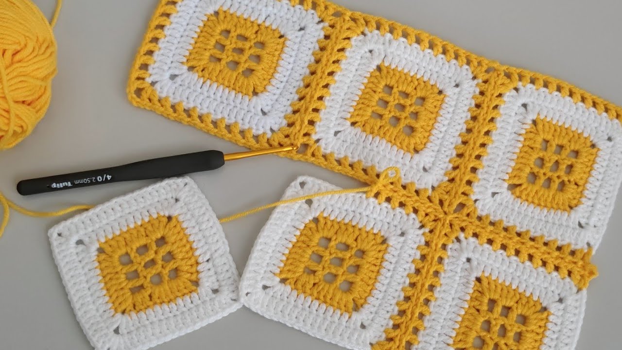 İp Koparmadan Farklı Motif Birleştirme Yöntemi Nasıl Yapılır? - Granny Square Joining for beginners