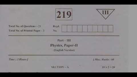 Ap Inter 2nd Year (Public- Exams) Physics 💯 💯 V.V.imp real Paper For 2024 || AP Inter  Physics 2024