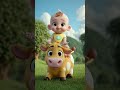 Cute Baby Riding Cow – Adorable Baby &amp; Cow Bond, Funny Farm Moments, Sweet Baby Riding Animal Video