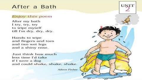 Std-1 English Unit-2 After A Bath Part-1