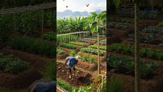 Beautiful Backyard Organic Farm 🌱 | Sustainable Gardening Inspiration #Shorts