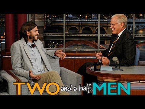 Ashton Kutcher on Letterman's Late Show: Kutcher talks Charlie Sheen & New Two and a Half Men Season
