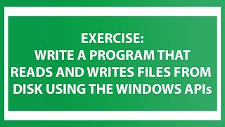 Windows Internals: Write a program that reads and writes files from disk using the Windows APIs