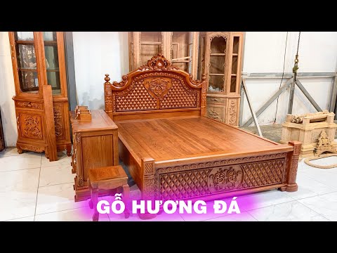 Video Giường ngủ luis hoàng gia gỗ hương đá và bàn phấn... - youtube