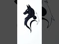 how to draw a tribal wolf tattoo #shorts