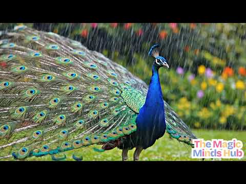 Peacock Dancing Alone in the Rainy Garden 🌧️🦚🌿