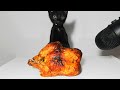 Kitten eating Roast chicken ASMR