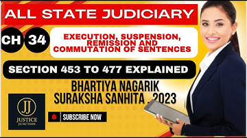 Chapter 34 BNSS Execution, Suspension, Remission and Commutation of Sentences |Section 453 to 477